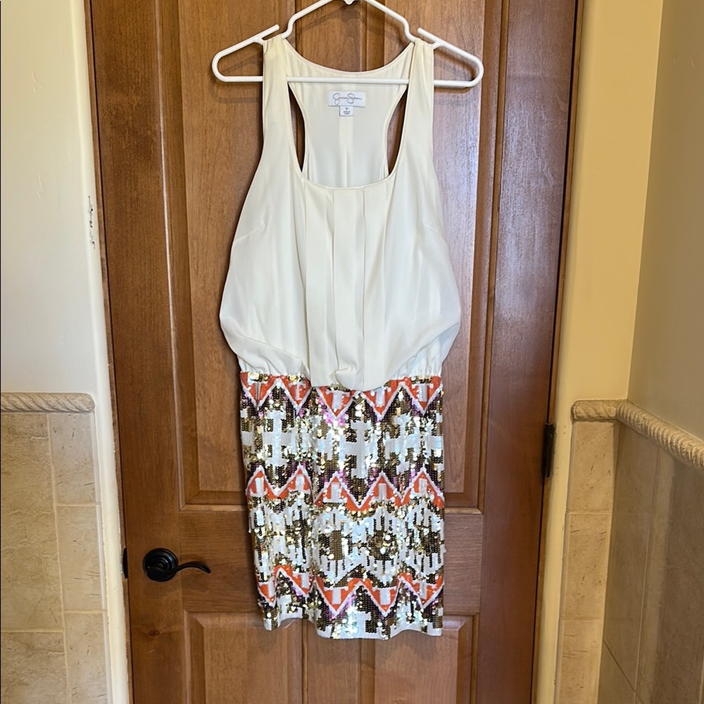 Sequin skirt mini dress